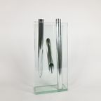 Lisa Mori Voor Inn - Inn Crystal Glass - Modernist - Glas - Kristal - Aluminium - Vaas - 90'S thumbnail 2