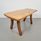 Vintage Brutalist Boomstam Bank Japandi Side Table Eiken '60 thumbnail 8