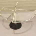 Vintage Oma Memphis Milano Stijl Glazen Bijzettafel thumbnail 6