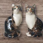 2 Vintage Katten Beelden Studio Six Seneshall Fullham Gesigneerd thumbnail 2