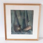 *a J Ter Veld 48 Aquarel Oud Schilderij Stilleven Ingelijst thumbnail 3