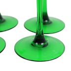 Set Van 6 Vintage Luminarc Elzas Wijnglazen Smalle Groene Voet thumbnail 8