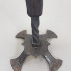 Vintage Brutalist Vloer Kandelaar Cast Iron Mid Century 1960 thumbnail 8