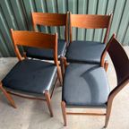 4 Pastoe Teak Skai Eetkamerstoelen Sa10 Cees Braakman thumbnail 3