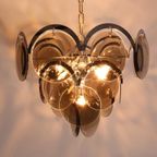 Vintage Hanglamp 6 Lichtpunten Rookglazen Schijven thumbnail 13