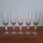 Set Van 5 Hoge Champagneglazen, Kristallen Flutes, Kristallen Glazen thumbnail 13