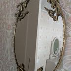 Antieke Messing Kuifspiegel Ovaal thumbnail 10