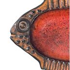 West Germany - Fish Shaped Bowl - Orange And Brown - Glazed Ceramic thumbnail 4