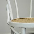 Wit Geschilderde Originele Antieke Thonet Stoel Model Nr. 18 thumbnail 5