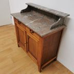 Vintage Frans Dressoir Commode, Ladekast Badkamermeubel Met Marmer Blad 211 thumbnail 9