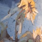 * Vintage Schilderij Zonnebloemen Olieverf Op Doek thumbnail 5