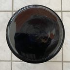Black Glass Vase With Enamel Decoration By Veb Wasungen 1970S thumbnail 6
