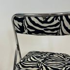 Set Of 4 Vintage Zebra Print Folding Chairs thumbnail 5