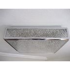 Vintage Plafondlamp, Plafonniere Met Kunststof Platen In Verchroomde Profielen, 71 X 71 Cm, Jaren thumbnail 14