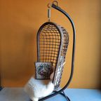 Vintage Rotan Eggchair, Hang Stoel, Gevlochten Rotan Stoel thumbnail 11