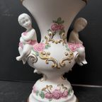 Porselein Franklin Mint Vintage Vaas "cherubs Of Love" Jaren 80 thumbnail 3