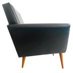 Mid-Century Deens Design Fauteuil Zwart Skai 1960’S thumbnail 6