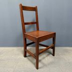 Set Van 6 Antieke Hollandse Eikenhouten Keukenstoelen thumbnail 28