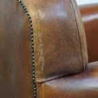Mooie En Comfortabele Karakteristieke Schapenleren Fauteuil/Armchair Met Een Prachtig Patina thumbnail 12
