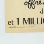 Vintage Ingelijste Poster Loterie Nationale France Fifties Reclame Jean Effel thumbnail 9