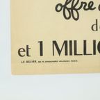 Vintage Ingelijste Poster Loterie Nationale France Fifties Reclame Jean Effel thumbnail 6