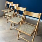 2 Vintage Klapstoelen / Eetkamerstoelen, Rotan, Zeer Net, Habitat Jaren 80 thumbnail 20