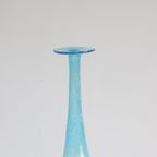 Blue Bubble Glass Bottle Vase 1950S 1960S thumbnail 9