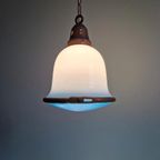 Bauhaus-hanglamp In Opaline En Blauw Gesatineerd Glas, 1920 thumbnail 12