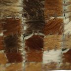 Vintage Vierkante Poef Geitenleer Patchwork Mozaïek Patroon thumbnail 12