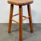 Set Van 4 Vintage Grenen Krukken, Scandinavisch Design, 1970's thumbnail 12