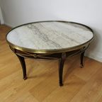 Vintage Neoklassieke Ronde Salontafel Empire Stijl Marmer thumbnail 7