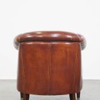 Comfortabele Vintage Schapenleren Clubfauteuil In Engelse Stijl Met Een Mooi Patina thumbnail 11