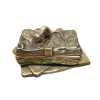 Vintage Messing Muis En Boek Postzegelbakje thumbnail 8