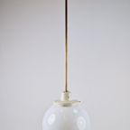 Vintage Bol Hanglamp Schoollamp Koper Stang Art Deco ‘50 thumbnail 7