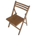 Vintage - Folding Chair With Curved Seat - Light Oak (Wood Grain) - Multiple In Stock! thumbnail 9