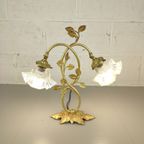 Bronzen Tafellamp Met Iriserend Opaline Glas thumbnail 8