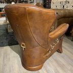 Saddle Chair / Zadel Fauteuil + Voetenbank In Vintage Cognac Leer Eyecatcher thumbnail 9