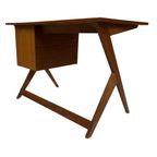 Vintage Bureau Werkplek Compact Design Vrijstaand Jaren 60 thumbnail 21