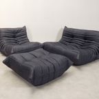 Ligne Roset Togo Set - 1 - 2 Seater & Ottoman - Pinstripe Fabric thumbnail 18