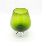 Aseda Groen Glazen Glas Kom Op Voet thumbnail 3