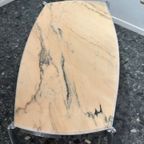 Vintage Space Age Marmeren Salontafel Met Chroom thumbnail 3