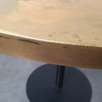 Messing Gepatineerde Tafel Rond Wabi Sabi Gietijzer Voet Pedrali thumbnail 2
