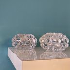 Set Vintage Orrefors Kristiallen Waxine Waxinehouders Glas Kristal Kandelaar thumbnail 4