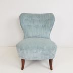 Vintage Artifort Theo Ruth Cocktail Fauteuil | Blauwe Rib thumbnail 4