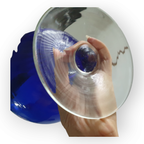 Zeer Grote Kobalt Blauwe Empoli Glas Vaas Met Ribbels thumbnail 7