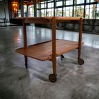 Vintage Houten Bar Cart / Roltafeltje / Barmeubel thumbnail 3
