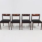 Set Of 4 Solid Rosewood Dining Chairs Danish Design 1960S thumbnail 5