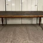 Franse Boeren Eettafel. L 210cm. Oud Grenen. 6-8 Persoons. thumbnail 3