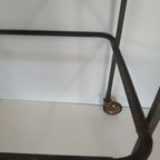 Brocante Metalen Tuin Trolly Serveerwagen Tuintafel Glasplaten thumbnail 7