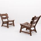 1970’S Vintage Dutch Design Stained Oak Chairs By Dittmann & Co For Awa thumbnail 7